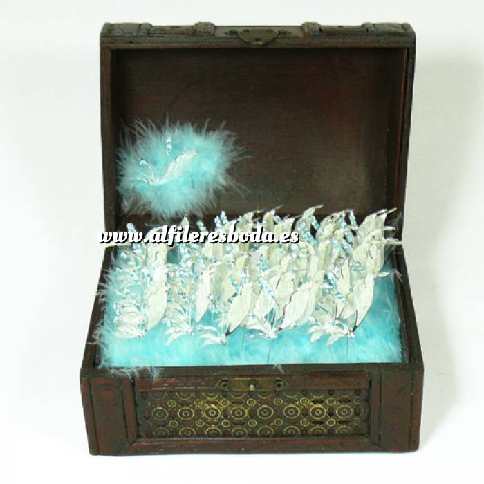 Presentaciónes elegantes de alfileres de boda alfiler libelula azul en cofre grande